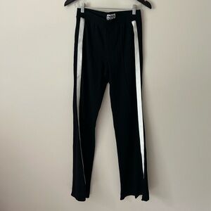 Pam & Gela Black Track Pants with White Stripe Size Small